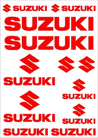 Cartela de Adesivos Suzuki
