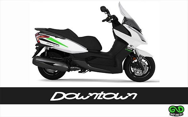 Kit Adesivos Carenagens KYMCO Downtown 300i - 2 cores (Base Preta)