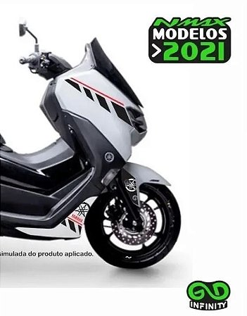 Kit Adesivos Yamaha Nmax 160 2021 Faixas Frente (Duas cores)