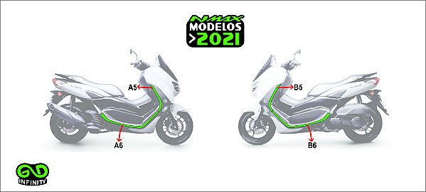 Conjunto Protetores Laterais Faixa Nmax 2021