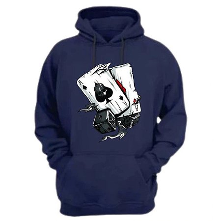 Blusa Moletom Baralho Azul Marinho