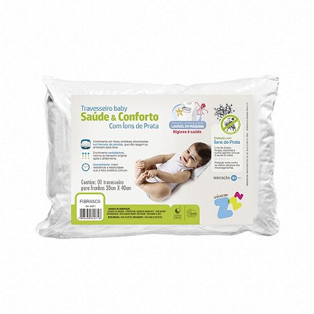 Travesseiro Baby Saúde Conforto Ions de Prata 30cm x 40cm