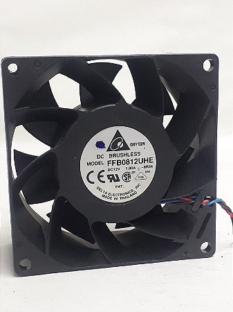 Cooler Fan Delta 80x80x38mm 12v 1.8a Modelo FFB0812UHE COM 3 FIOS