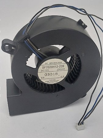 Cooler Caracol 12v 025a 70x70x20mm Modelo SF7020H12 Toshiba 3 Fios E Conector silencioso