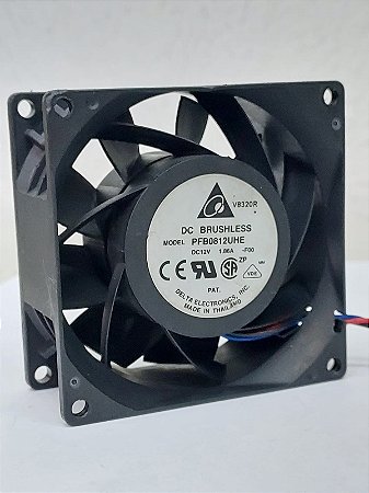 Cooler Fan Delta 12v 1,86a 80x80x38mm Modelo PFB0812UHE 3 Fios