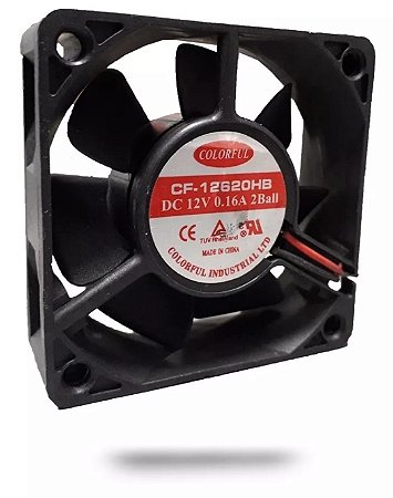 Cooler Fan Colorfun 60x60x20mm 12v 0.16 A Cf-12620hb 2 fios
