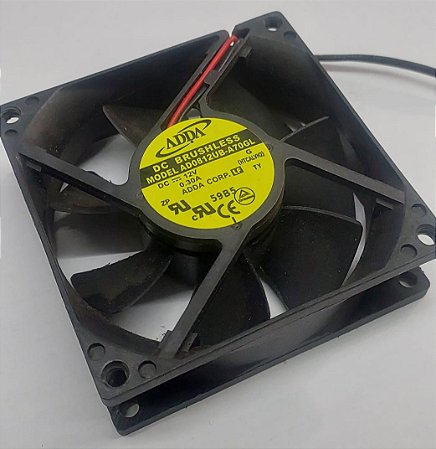 Micro Ventilador Adda 12v  0,30a  80x8025mm Modelo  AD0812UB-A79 2 Fios Silencioso