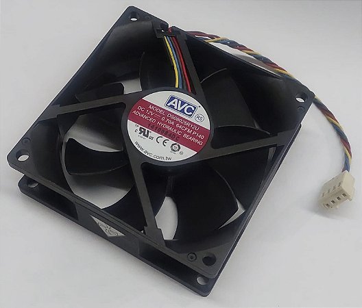 Cooler Processador 80mm Avc 12v 0,7a Modelo Ds08025r12u Pwm Sem Led (Usado)