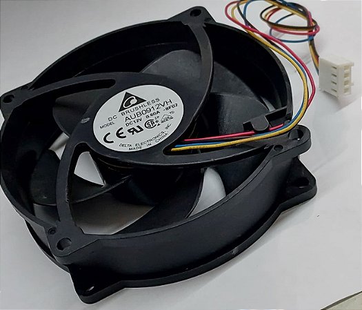 Micro Ventilador Delta 12v 0.60A Modelo AUB0912VH 4 Fios PWM silencioso