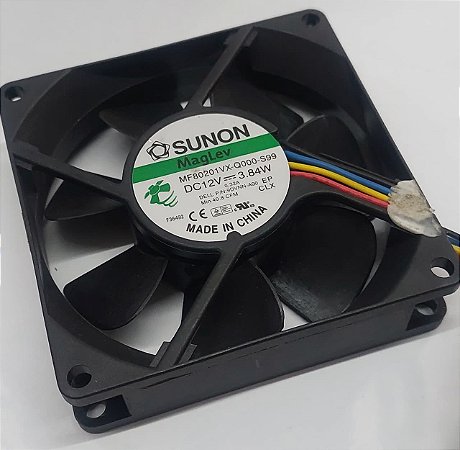 Ventoinha Sunon Mf80201vx-q000 80x80x20mm 12v 3,84watts 4 Fios PWM silencioso