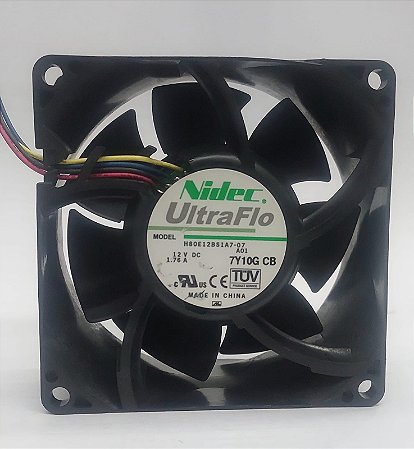 Cooler Desk Nidec Ultraflo 12v 1,76a 80x38mm Mod H80e12bs1a7 Sem Led pwm (Usado)