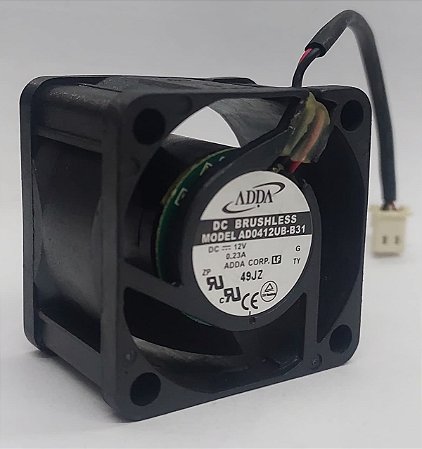 Microventilador Adda 12v 0,23a 40x28mm Ad0412ub-b31 2 Fios Sem Led 10000RPM