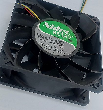 Ventilador Nidec Betav 12v 3,30a 120x120x38mm Modelo V34809-90 Led amarelo
