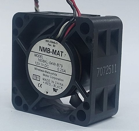 Microventilador NMB 12v 0,25a 40x40x20mm Modelo 1608kl-04w-b79 Alta rotação