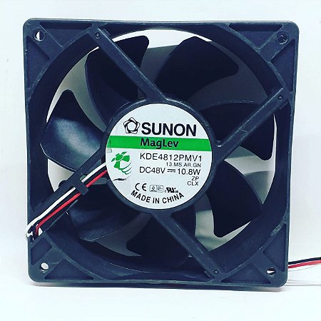Cooler Fan Sunon 48v 10,8W 120x120x38mm Modelo KDE4812PMV1 3 fios alta rotação