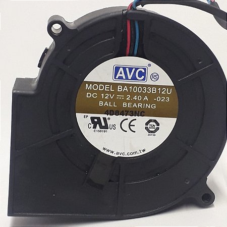 Cooler Caracol AVC 12v 2,4a Modelo BA10033B12U 97*95*33MM 4500rpm