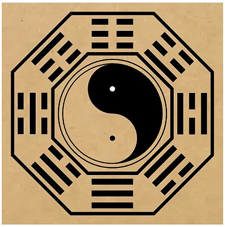 R3 - Baguá Gráfico MDF 3mm 20x20cm Radiestesia Radiônica