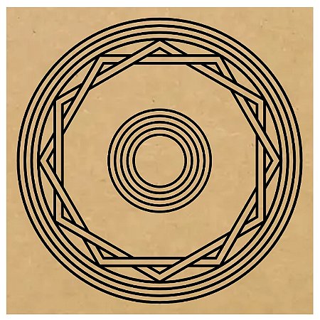 R25 - Gráfico Amplificador ou Energizador MDF 3mm 20x20cm Radiestesia Radiônica