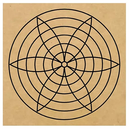 R52 - Harmonia 6c - MDF 3mm 20x20cm Radiestesia Radiônica