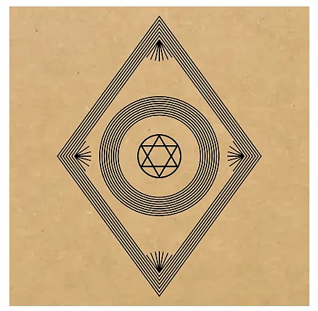 R60 - Justiça Divina MDF 3mm 20x20cm Radiestesia Radiônica