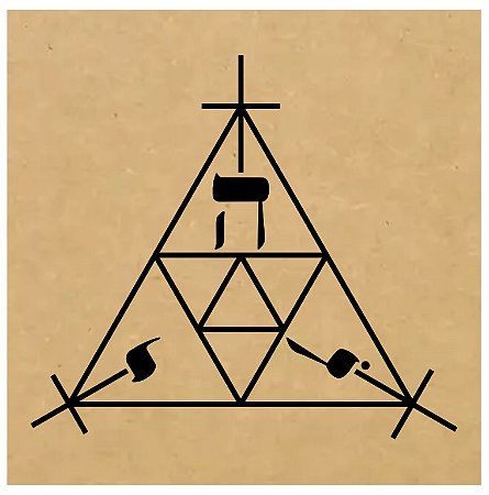 R77 - Triângulo Cabalístico MDF 3mm 20x20cm Radiestesia Radiônica