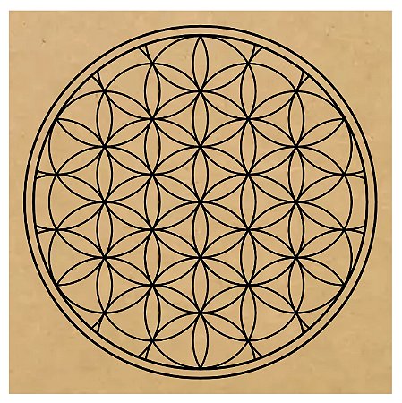 R110 - Flor da Vida MDF 3mm 20x20cm Radiestesia Radiônica