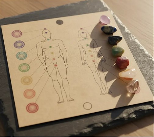 Kit Equilíbrio Dos Chakras + Caixa + Cristais + Brindes