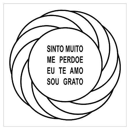 R287 - Turbilhão com Ho’oponopono MDF Branco 6mm Radiestesia Radiônica com Verniz de Proteção