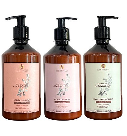 Kit Cronograma Óleo de Patauá 3 Máscaras 500g