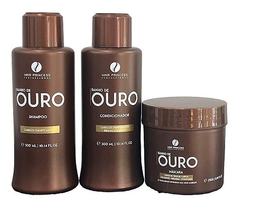 Kit Home Care Banho De Ouro Hair Princess 3 Passos