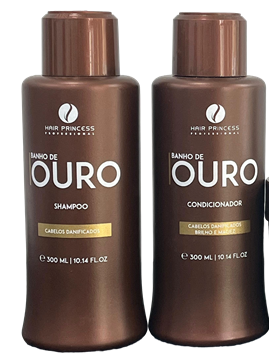 Shampoo E Condicionador Banho De Ouro Hair Princess 300ml