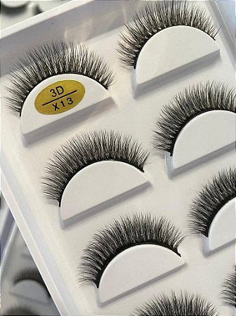 Cilios - Cartela com 05 pares modelo X13