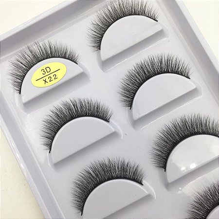 Cilios - Cartela com 05 pares modelo X22