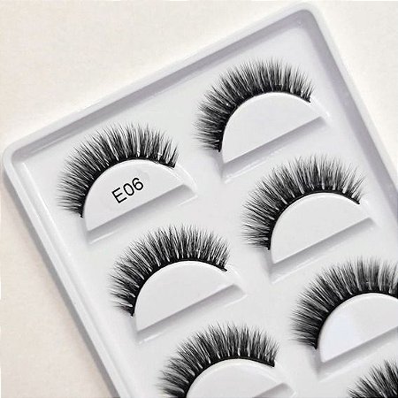 Cilios - Cartela com 05 pares modelo X06