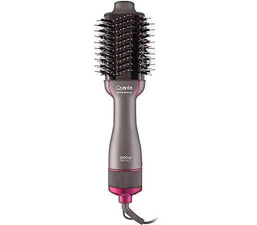 Quanta - Escova Oval Seca e Alisa 1300W Bivolt CINZA