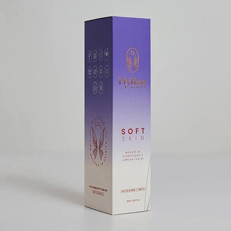 Hyllua Beauty - Mousse de hidratacao e Limpeza Facial  Soft Skin  150ml - Aplicador