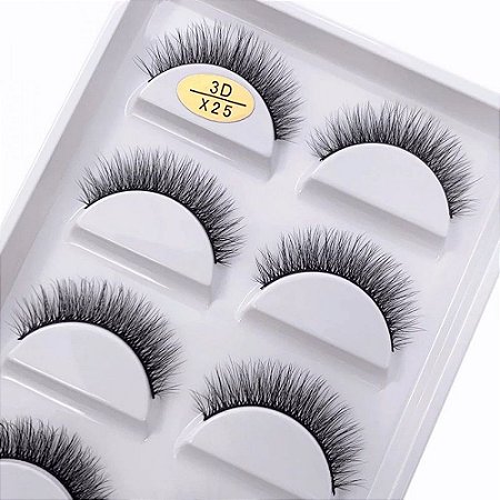 Cilios - Cartela com 05 pares modelo X25