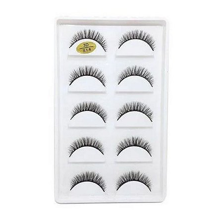 Cilios - Cartela com 05 pares modelo X14