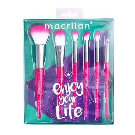 Macrilan - Kit e pincéis KP10-3 ENJOY YOUR LIFE Rosa