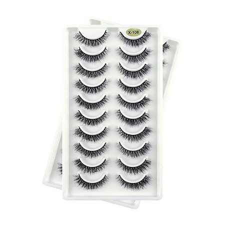 Cilios - Cartela com 10 pares modelo X108