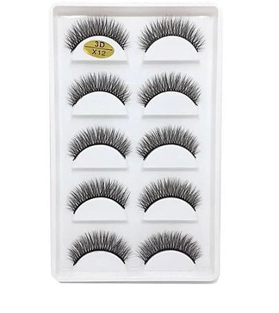 Cilios - Cartela com 05 pares modelo H12