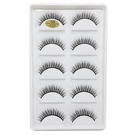 Cilios - Cartela com 05 pares modelo X20