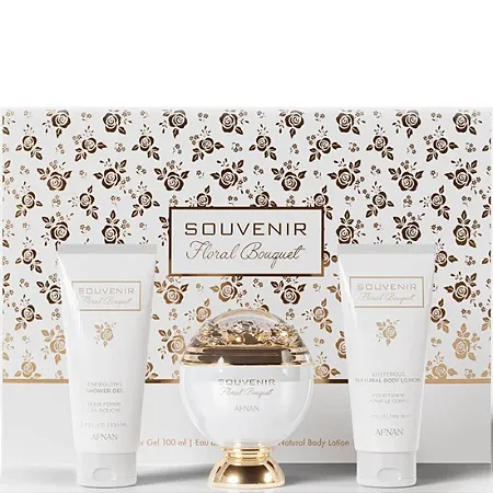 Afnan - Kit Perfume + Gel De Banho + Hidratante Souvenir Floral Bouquet 100ml