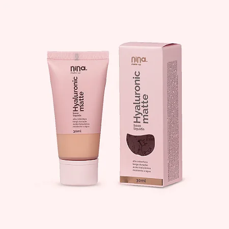 Nina Make Up - Base Líquida Hyaluronic Matte Cor2,5