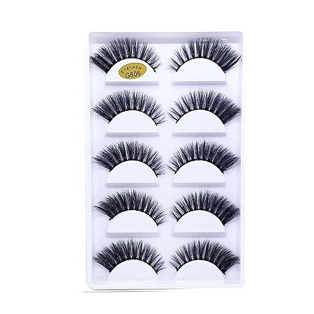 Cilios - Cartela com 05 pares modelo G806