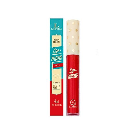 Latika - Batom Líquido Lip Matte Nº25  Vermelho