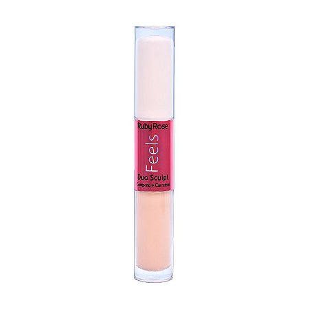 Ruby Rose - Corretivo Duo Sculpt Feels - Chantilly 10 E Avelã 70
