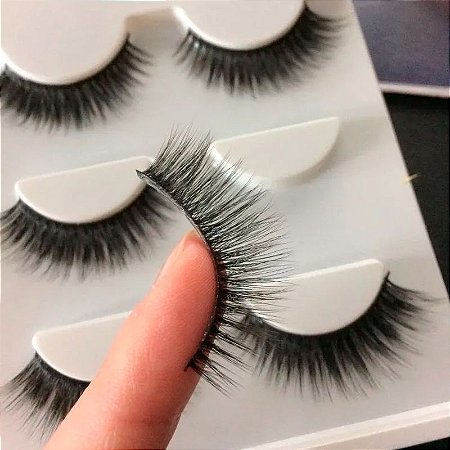 Cilios - Cartela com 03 pares modelo X11