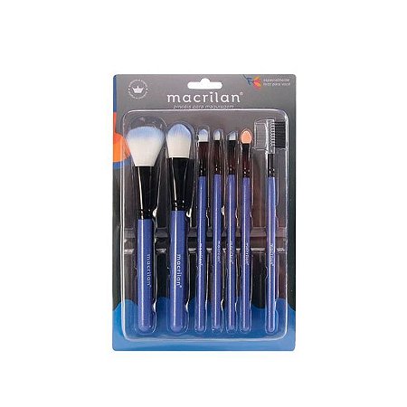 Macrilan - Kit com 7 Pincéis Azul KP5-9A