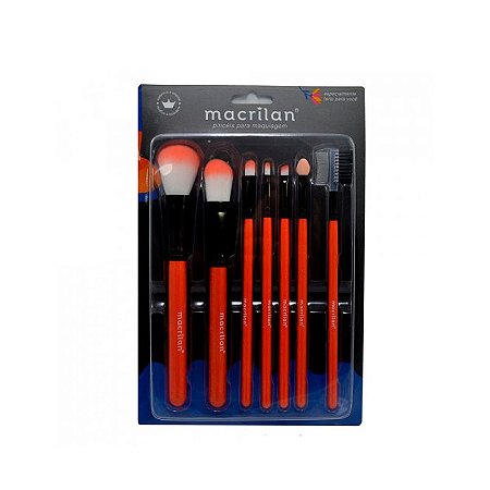 Macrilan - Kit com 7 Pincéis laranja KP5-9A